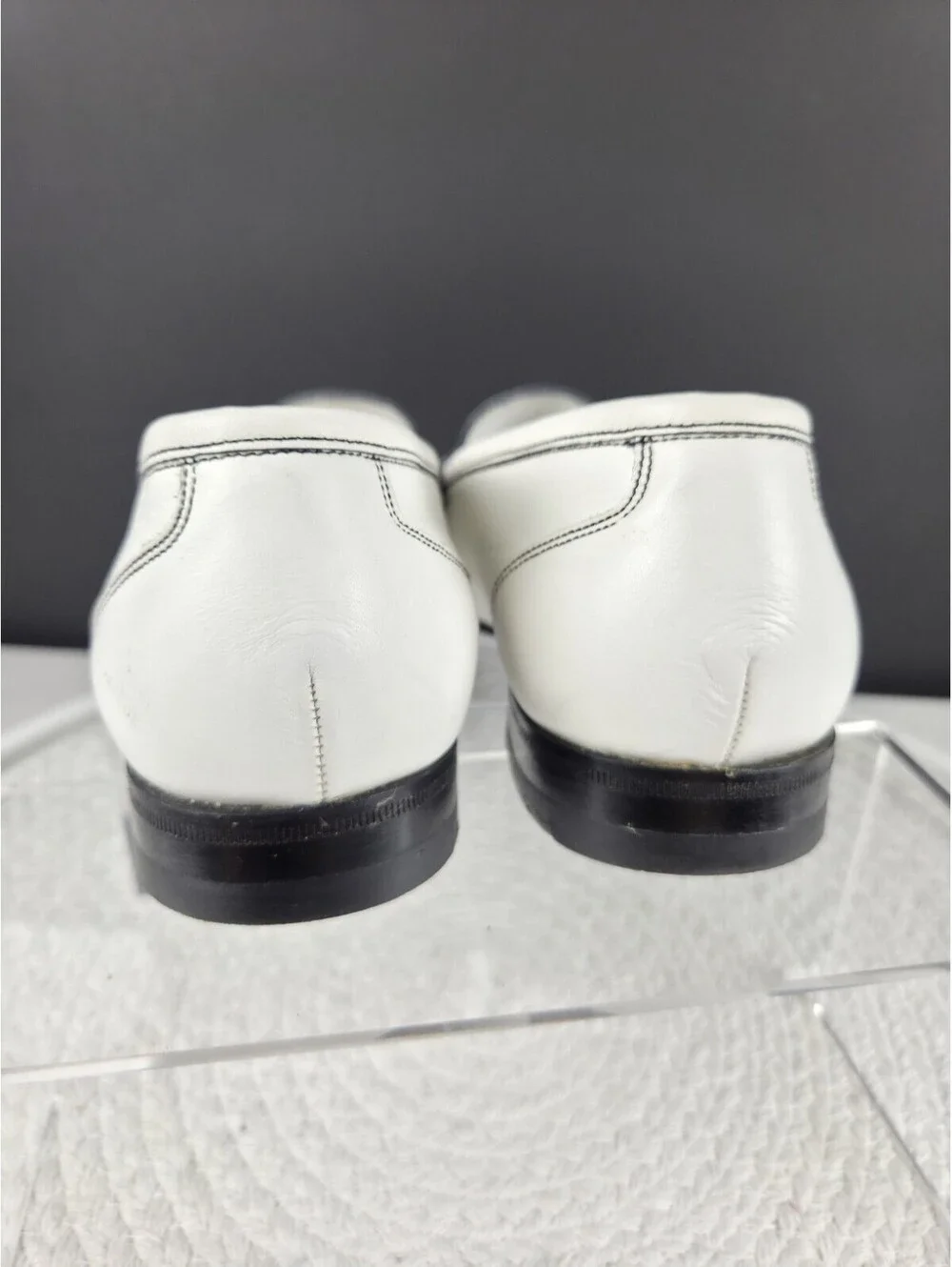 Santoni White Leather Loafers Made in Italy Womens Size 8 B Driving Moccasin...